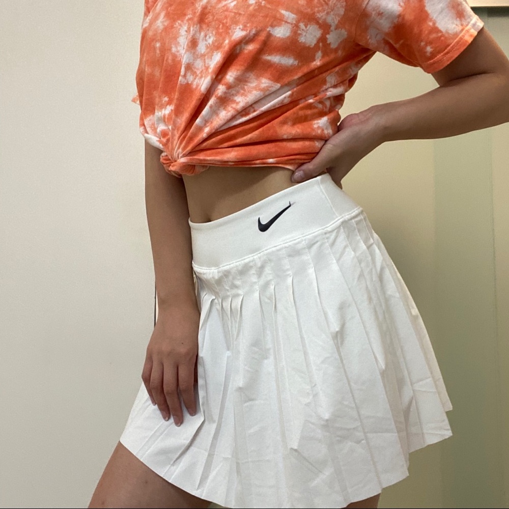 White Nike Pleated Tennis Skirt